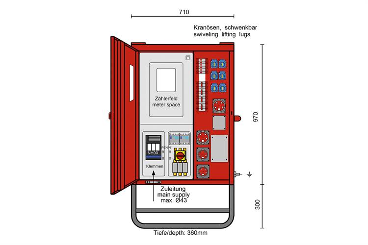 Zähler-/Endverteiler AV63 - Typ B