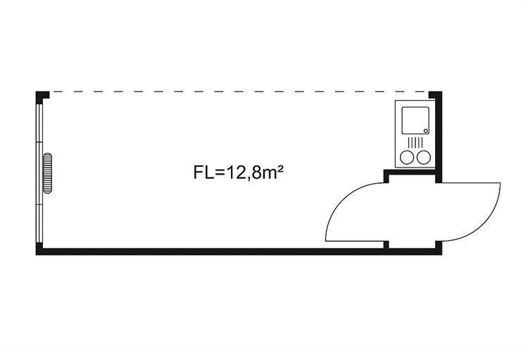 Kombi-Modul mit Windfang Kleinküche