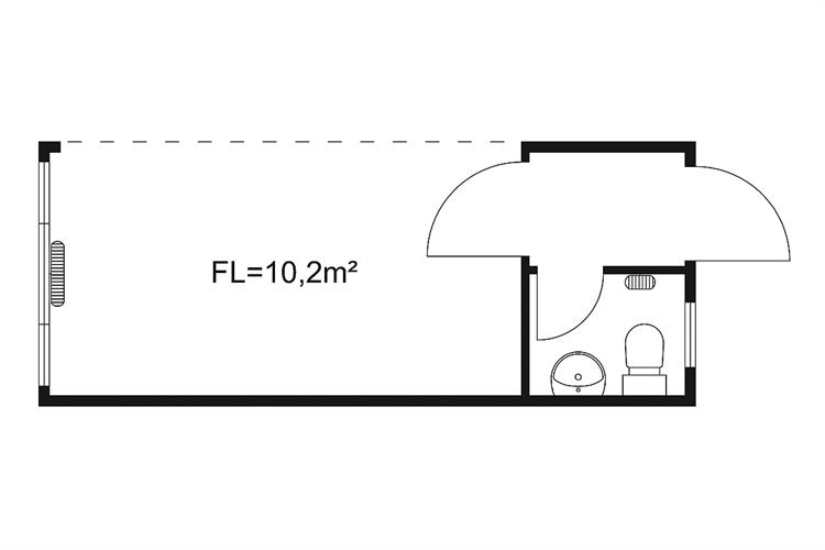 Kombi-Modul mit Windfang WC