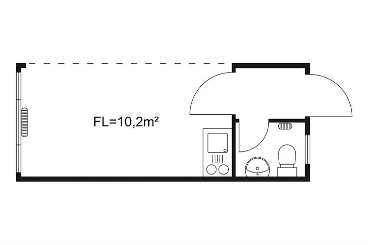 Kombi-Modul mit Windfang WC Kleinküche