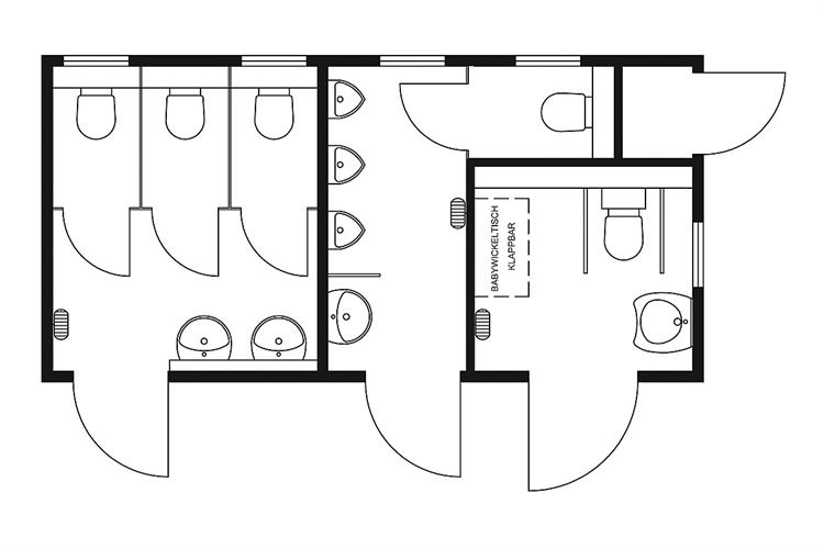 Sanitär-Modul WC D/H barrierefrei WC