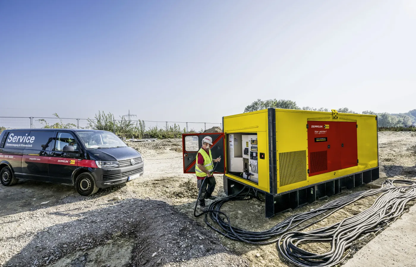 Generator und Servicefahrzeug