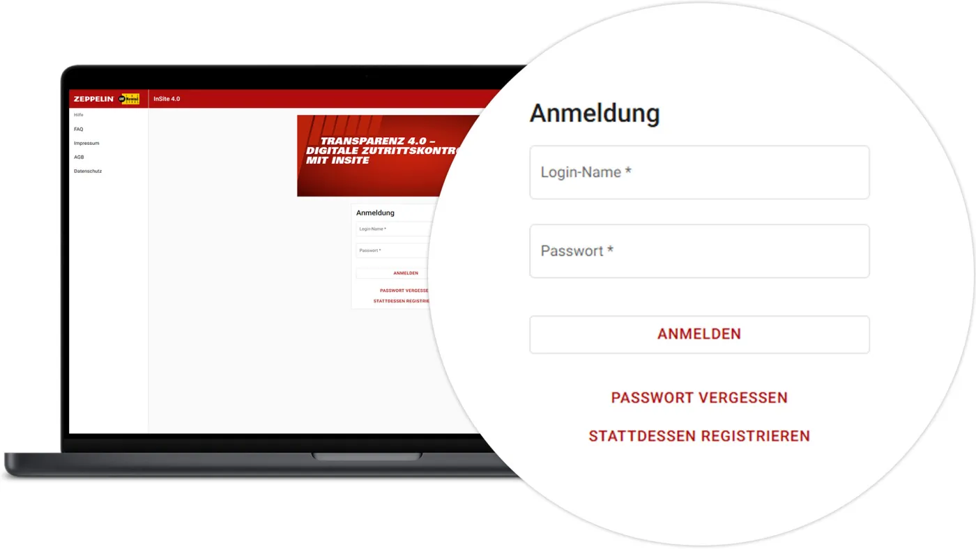 InSite Selbstregistrierung - Login