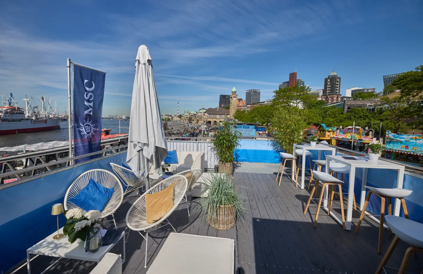 Hafengeburtstag Modulanlage Dachterrasse
