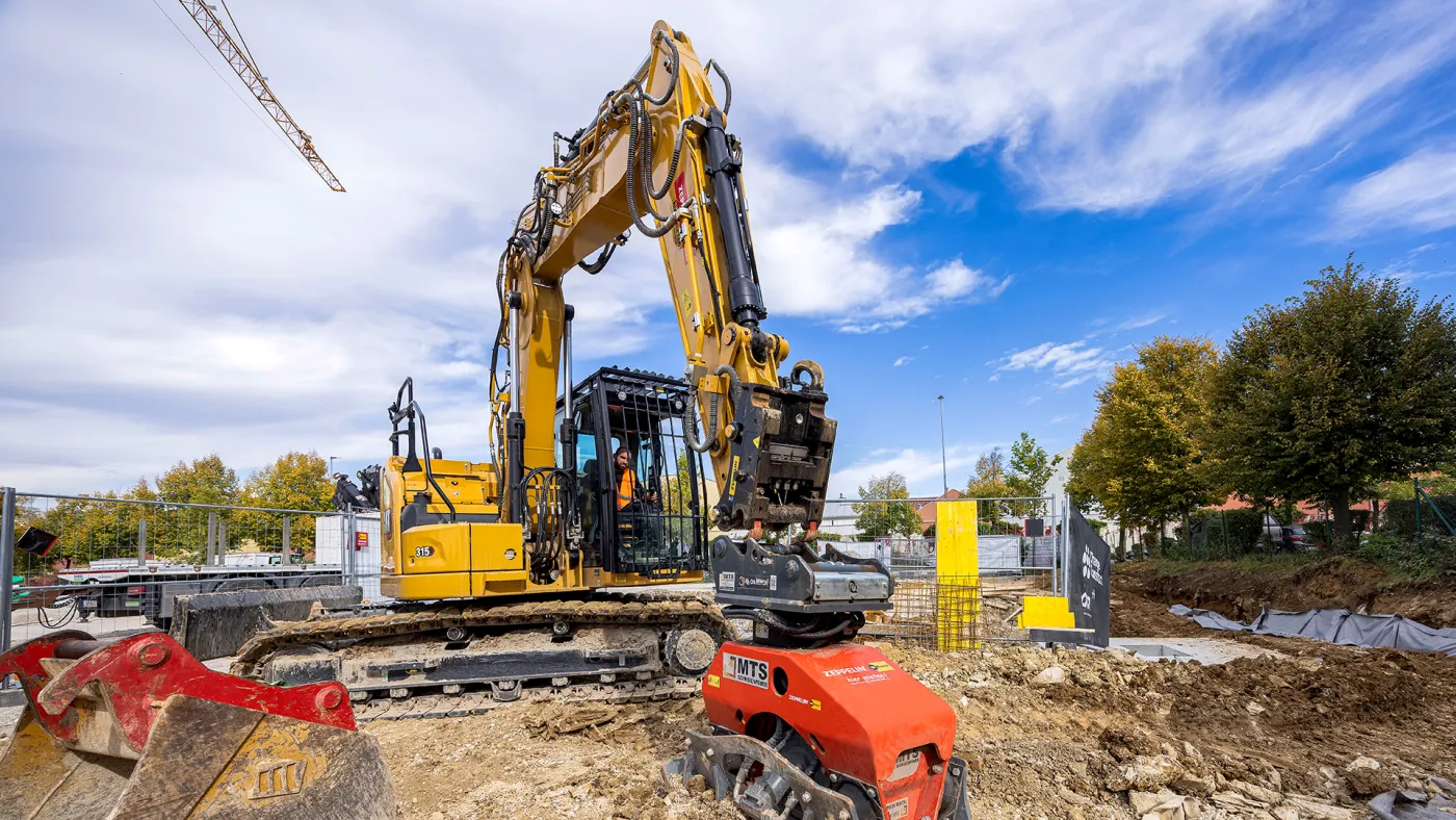 Baumaschine auf der Baustelle